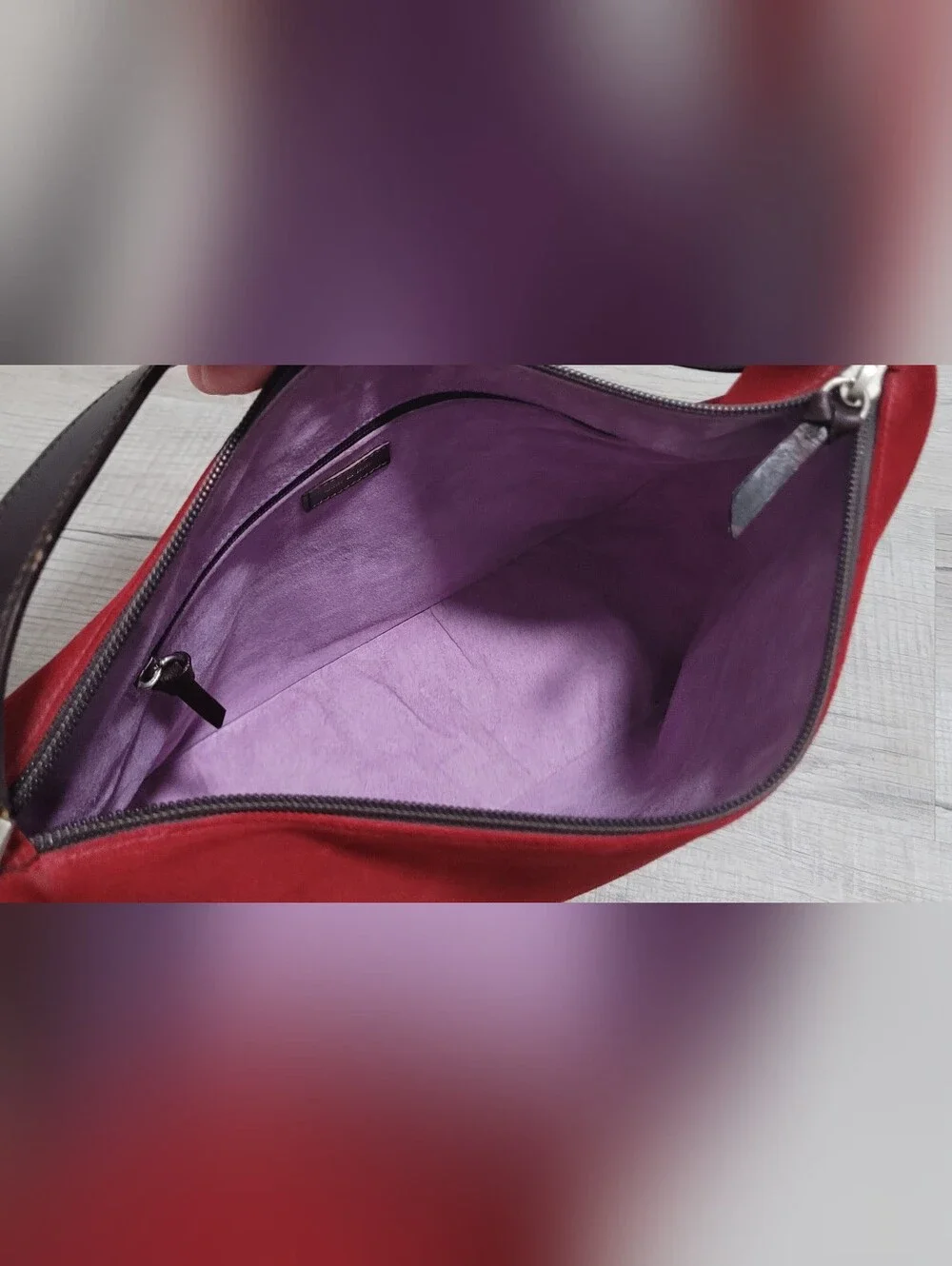 ​RARE Archival VTG Kate Spade Made in Italy Red Suede Shoulder Bag Size OS